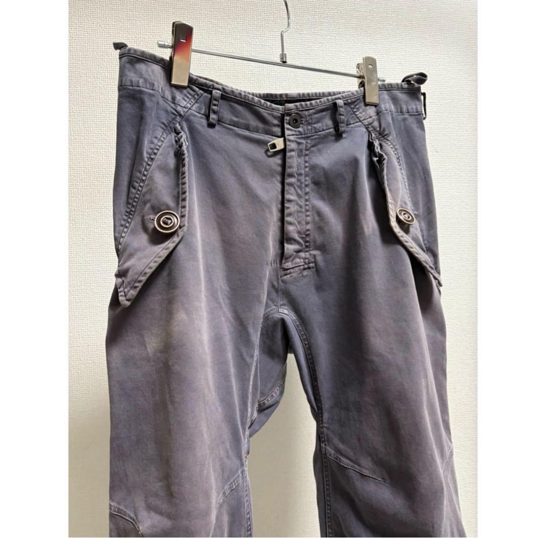 00s Y2K griffin \"ナス紺鬼焼け\" 変型 バッグデザイン パンツ