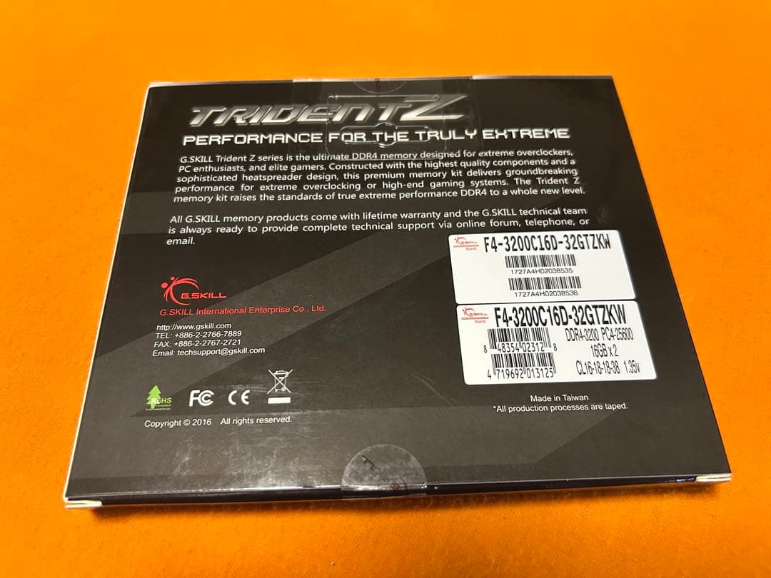 【MEM】G.SKILL DDR4 32GB(16GBx2)【中古】