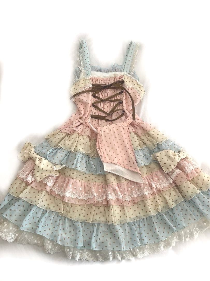 BABY♡Dot Mille-feuilleJSK♡ピンクxクリーム✕サックス
