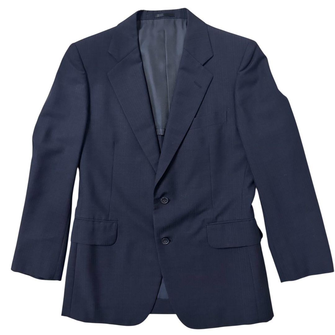 【美品】　Burberry スーツ　セットアップ　ネイビー モヘア　ストライプ