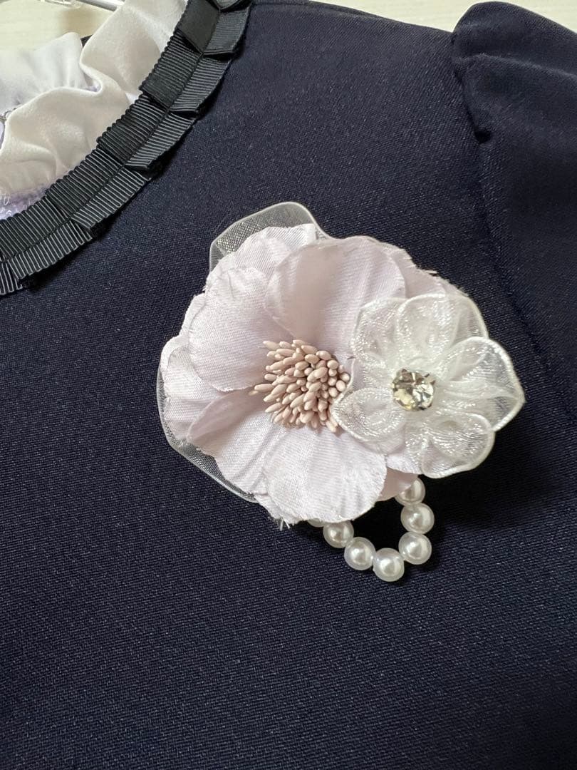 薄紫色フラワー刺繍ドレスとジャケットセット