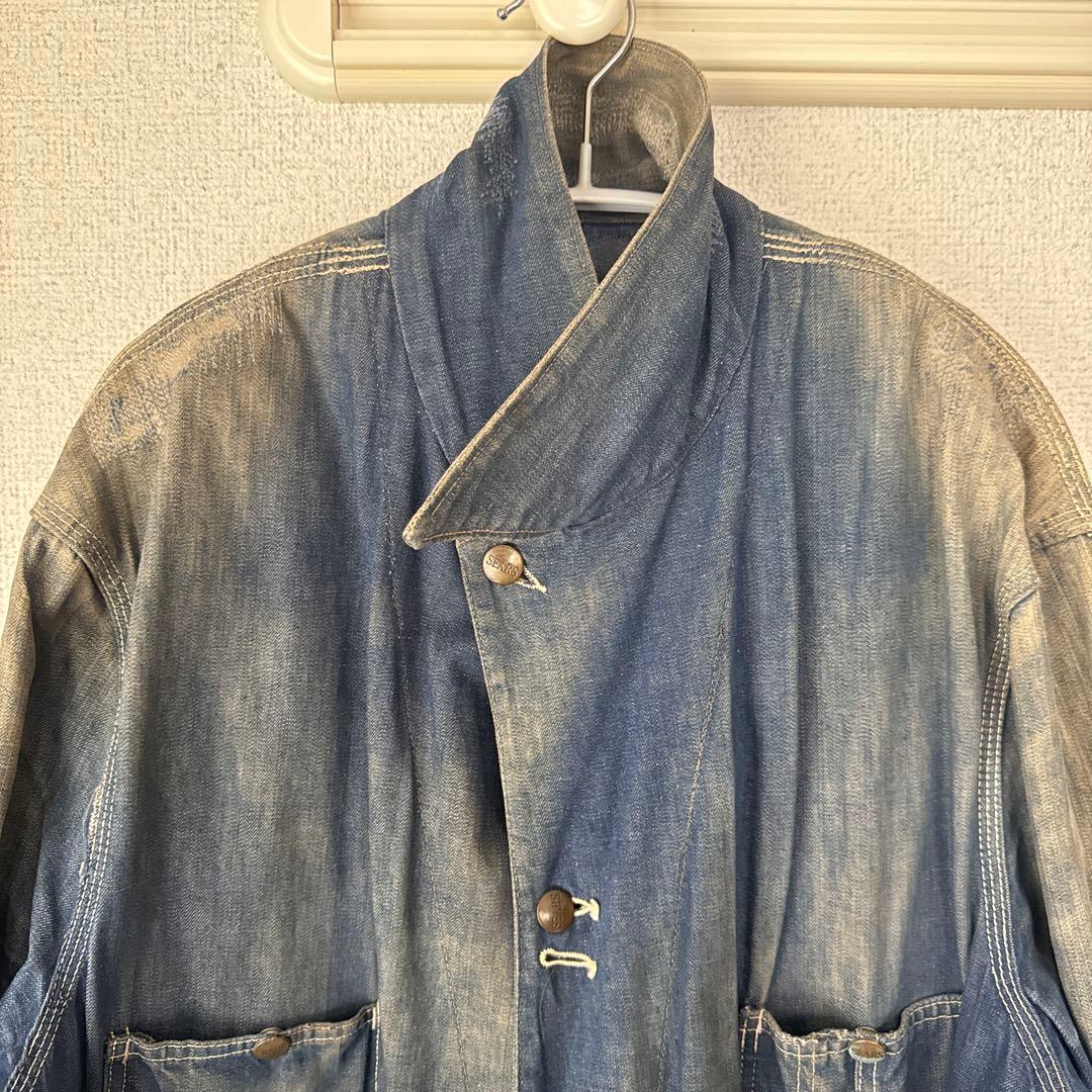 60's Sears シアーズ vat-dyed ボロ 開襟デニムカバーオール