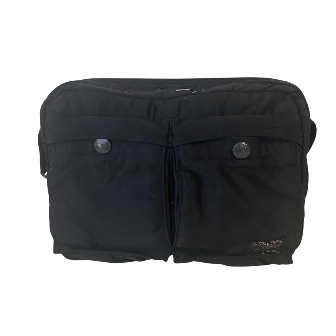 美品　ポーター　タンカー　ショルダーバッグ　ダブルジップ　ブラック　二層