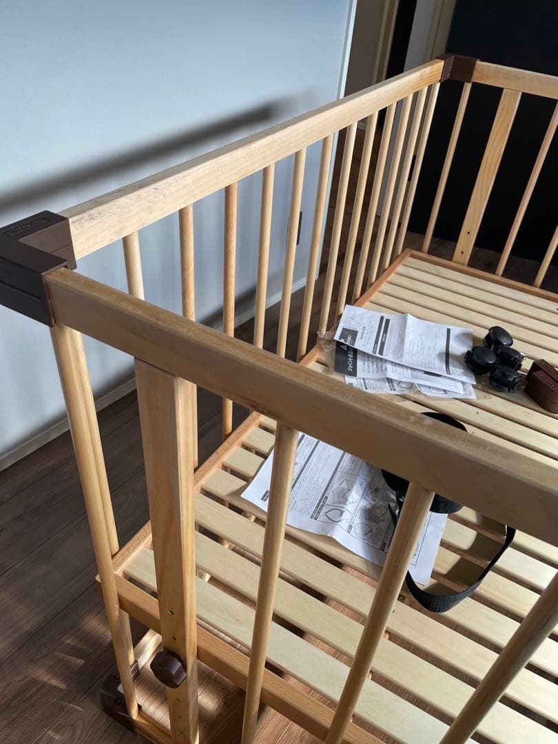 付属品完品☆ファルスカ ベッドサイドベッド 03 添い寝安全ベルトfärska