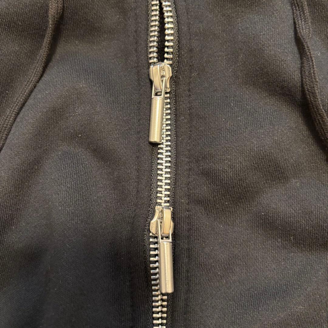 Ameri ギャザー ジップアップパーカー ブラック