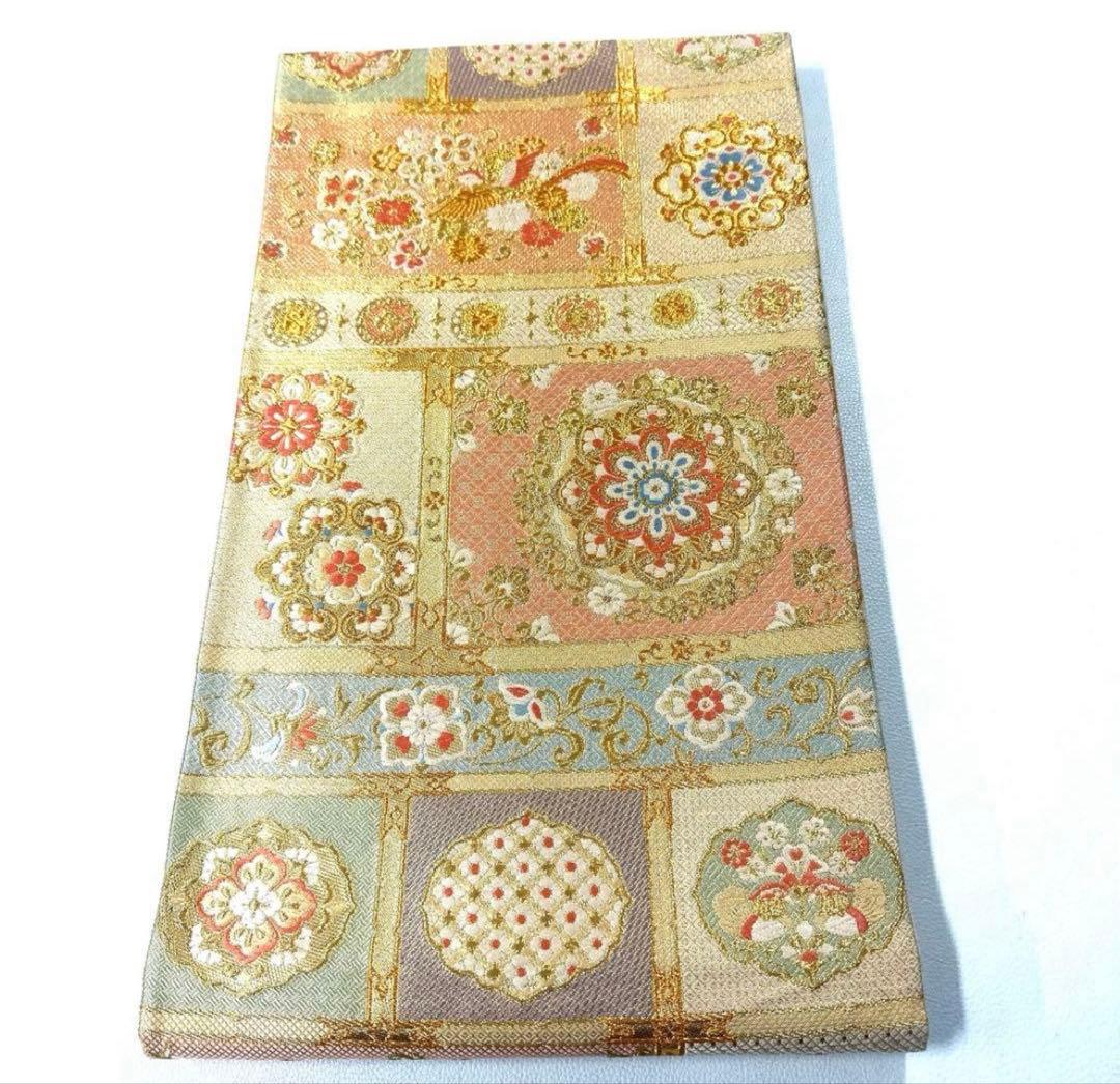 専用帯5916 5940 二点セット●高級 正絹 格天井絵紋 六通 袋帯