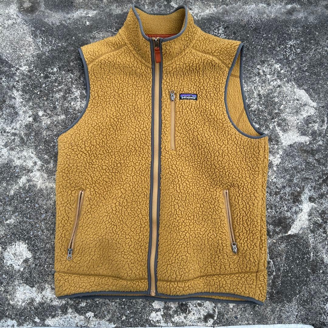 patagonia フリースベスト L イエロー