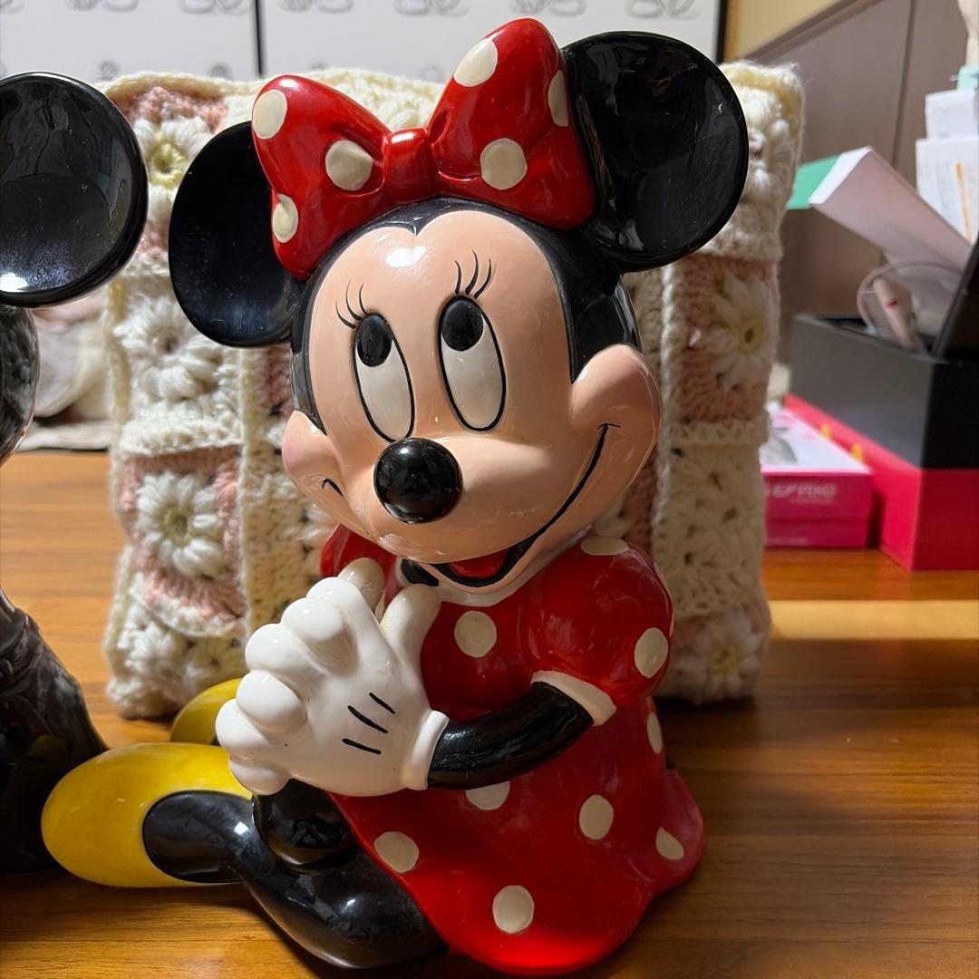 ディズニー　ミッキー　ミニー 陶器　特大　フィギュア　ビンテージ値下げしました