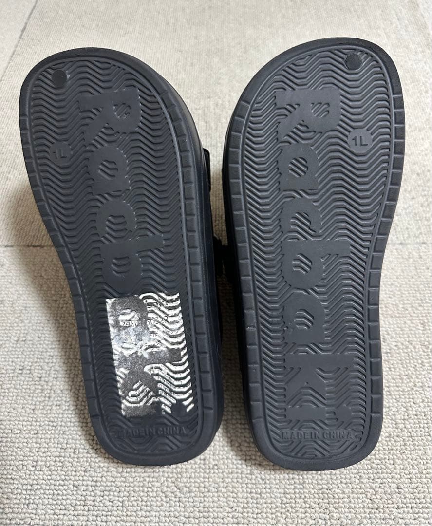 rakubaki ブラック イージーサンダルラップ L