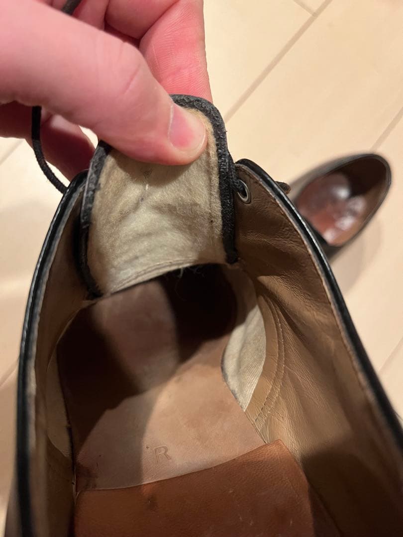 70s サービスシューズ　ブラック　ビンテージ　USN 底レザー　us10R