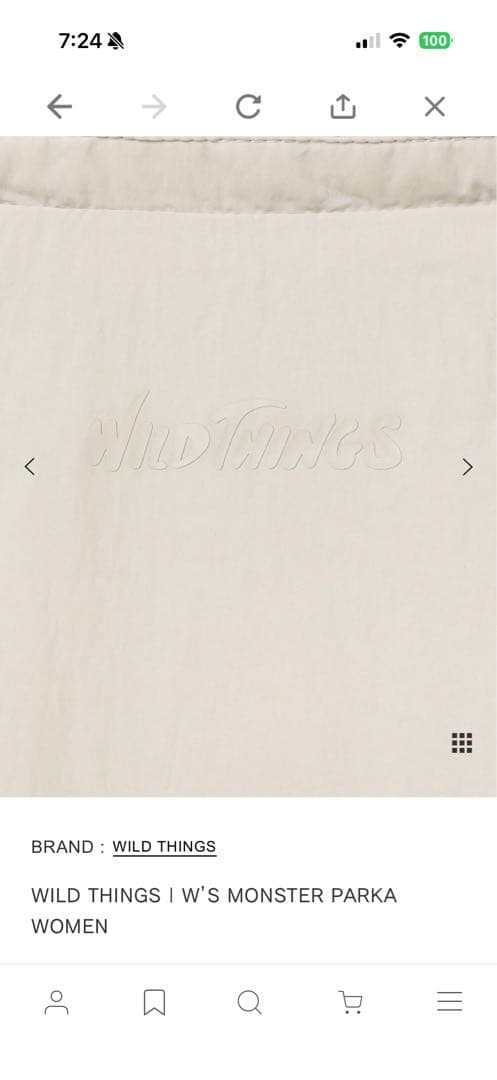 ほぼ未使用　ワイルドシングス　モンスターパーカー　黒　ビショップ