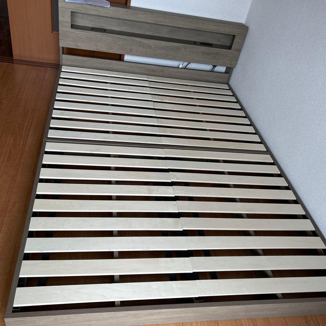 LOWYA 宮•照明付きローベット　BL-04-D ダブルサイズ　すのこベッド