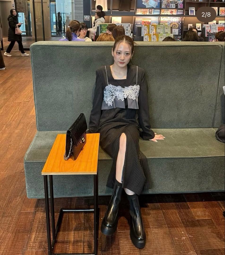 スーツ・フォーマル・ドレス ANDRESD pinstripe tailored bustier dress