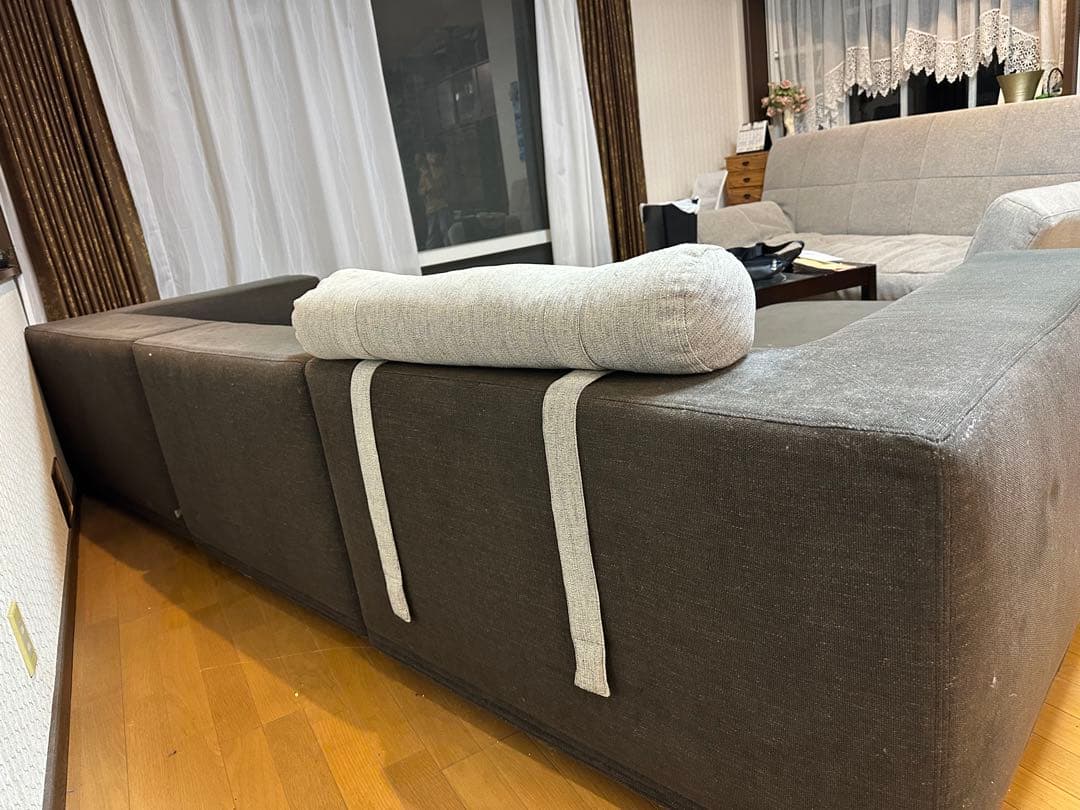 ゆずにゃんグレー L字型ソファ