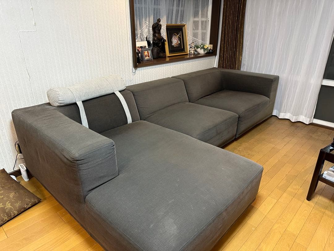 ゆずにゃんグレー L字型ソファ
