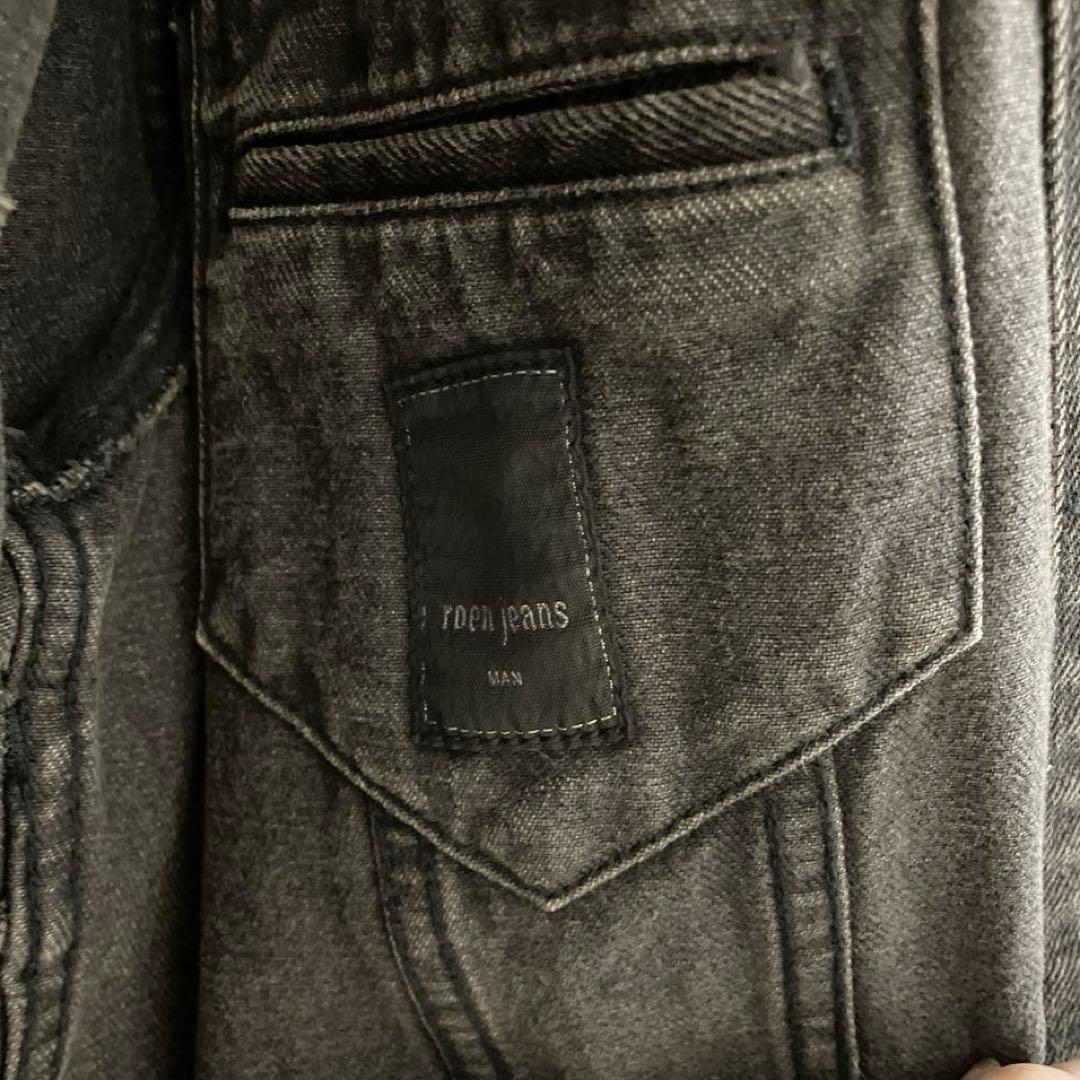 ロエン　ブラックデニムジャケット スカルデザイン　ロエンジーンズ　Gジャン