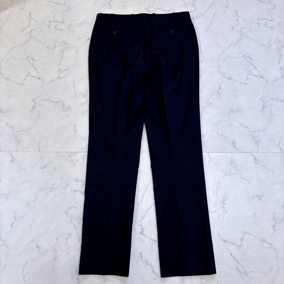 美品 BURBERRY BLACK LABEL ネイビー ストライプ スーツ L