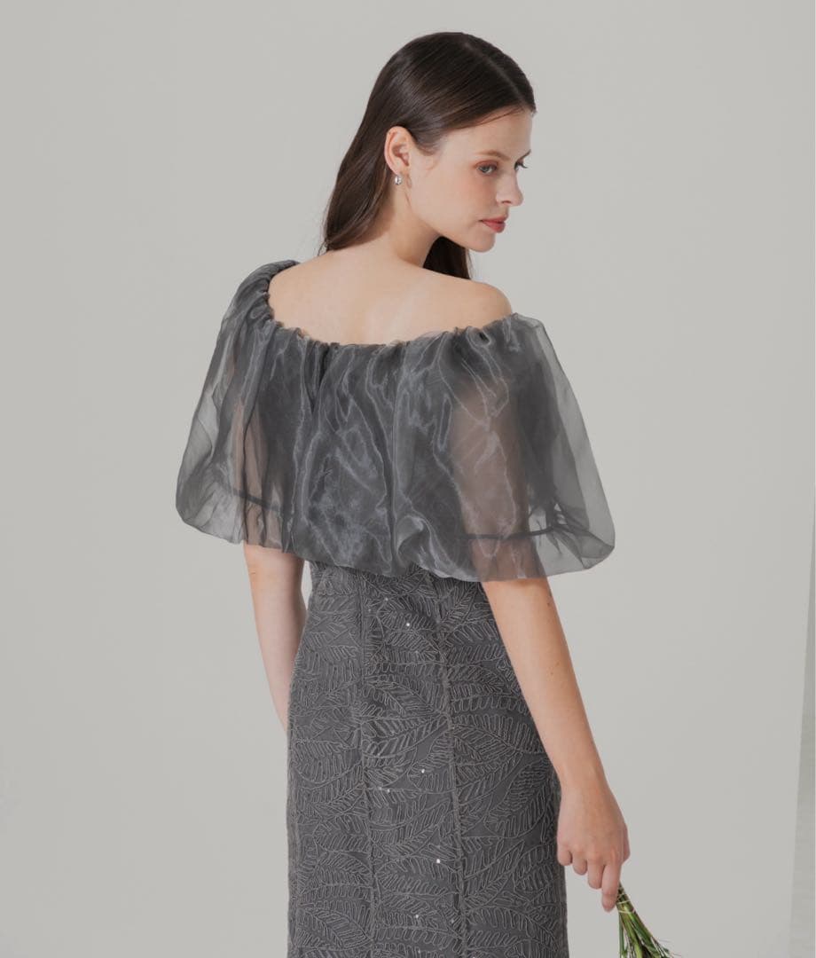 b*u様 LEJA 2WAYオフショルダーパフスリーブバリエマーメイドワンピース