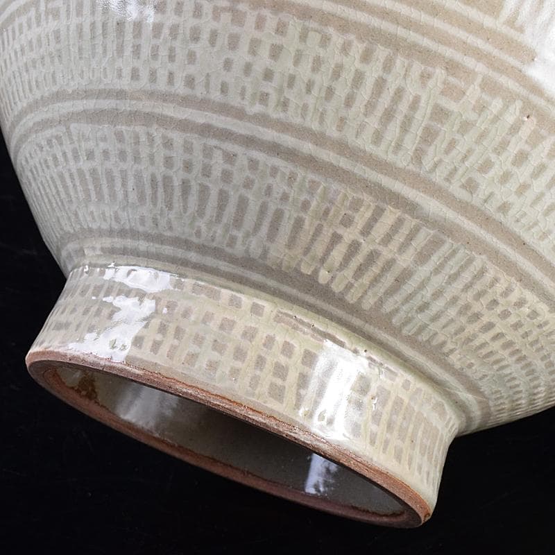 阿漕焼　福森比路志造　三島芋頭水指　銘洗心　前大徳大橋香林極め箱　VR7697B