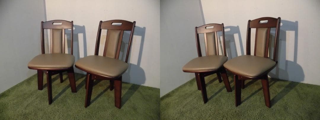 送料無料【限定品/新品】★高級回転ダイニングチェア2脚セットダークブラウン