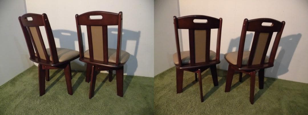 送料無料【限定品/新品】★高級回転ダイニングチェア2脚セットダークブラウン