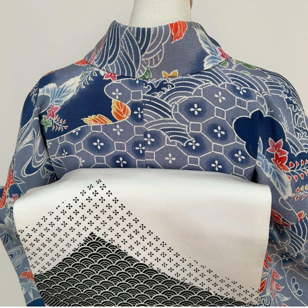 新品 美品　専門店　袷　正絹　友禅　型染め　小紋　フルセット　裄69
