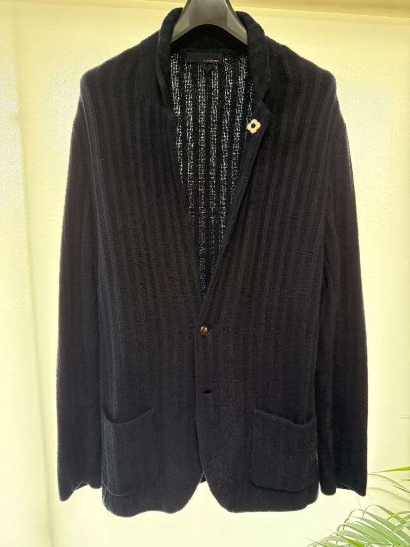 LARDINI コットンナイロン　カーディガンジャケット　NAVY Mサイズ