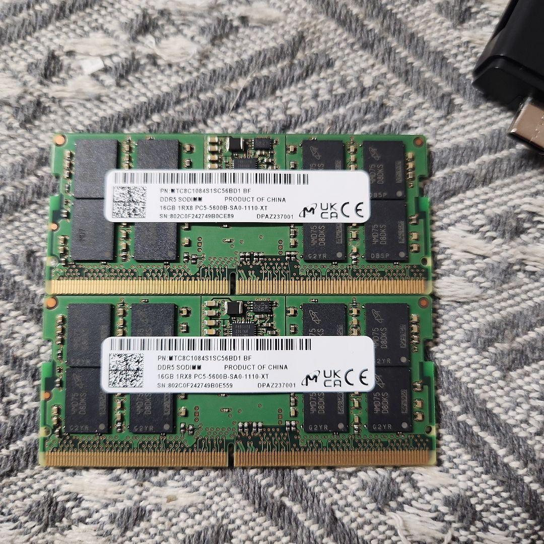 Micron DDR5 32GB(16GB× 2) PC5-5600B