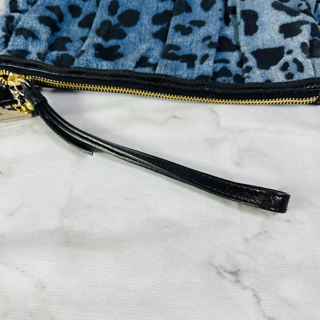 【希少】Dolce＆Gabbana　ドルガバ　クラッチバッグ　デニム　レオパード