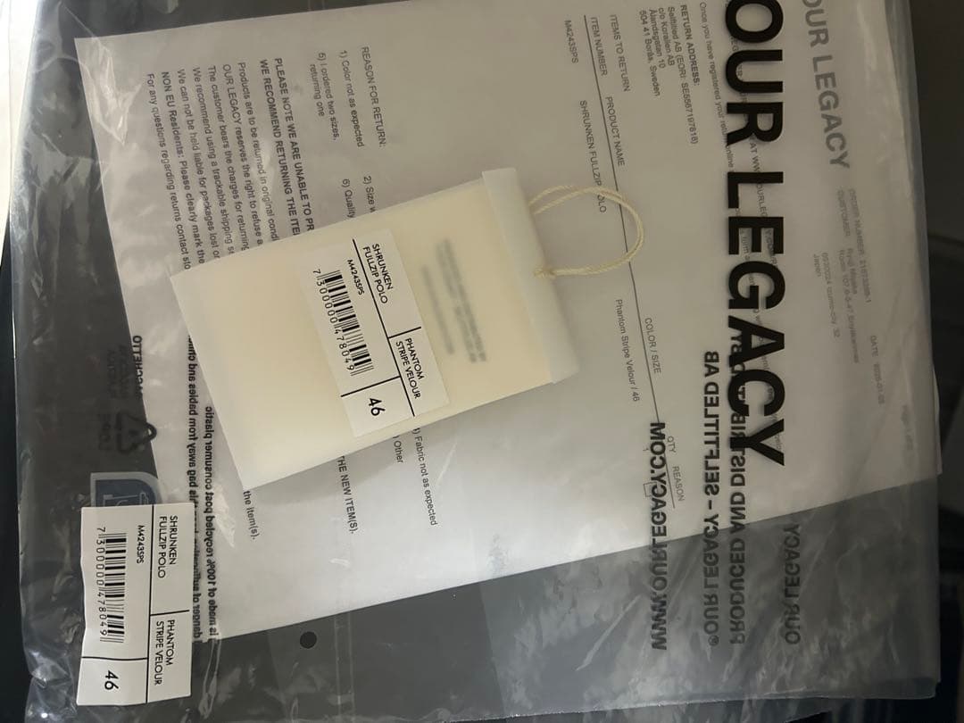 OUR LEGACY シュランケン フルジップポロ 46