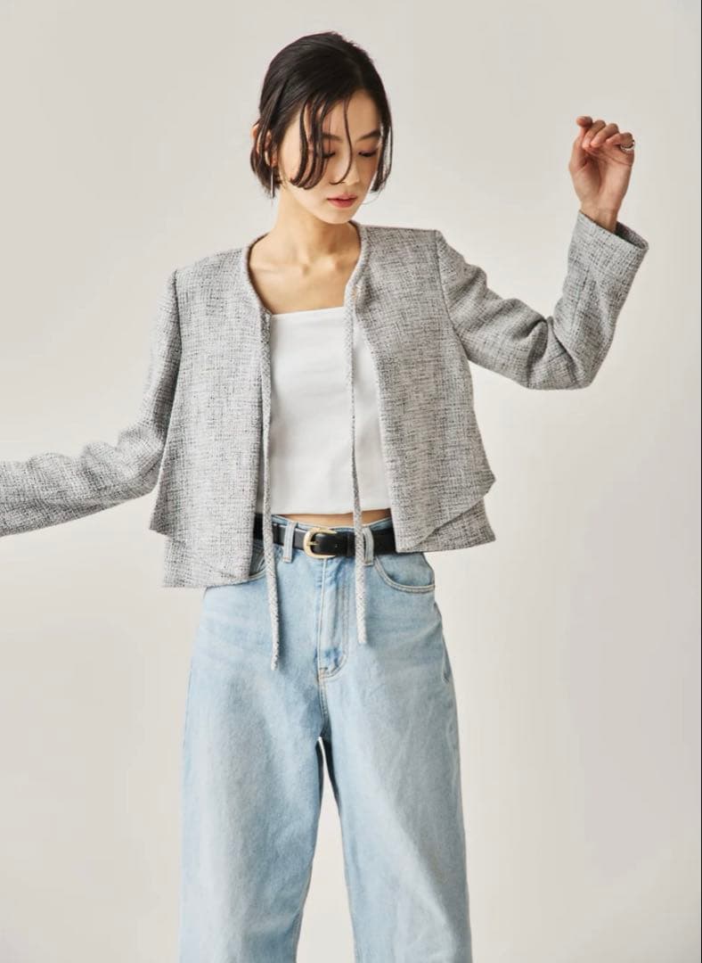 新品未使用⭐︎CONNSE ソフトツイードジャケット（GRAY）