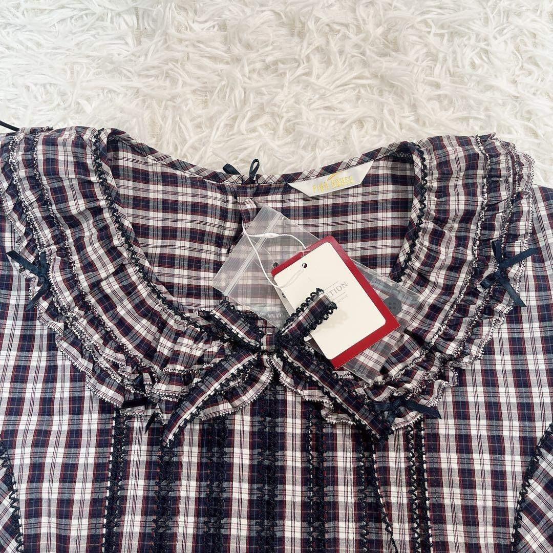 新品タグ付き✨ 2022 ピンクハウス　チェック　フリル　ローン　ワンピース