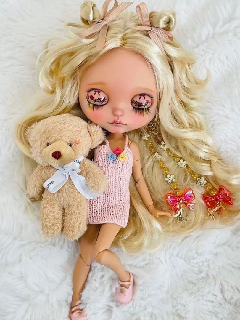 ー専用ー　アイシードールカスタム　レア！褐色のお姫♡ハムハム口♡ピアスつけ耳♡