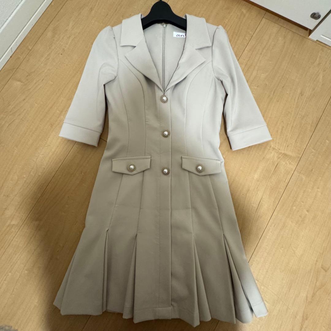 an 襟付き パール ジャケット Aライン ミニドレス キャバ andy