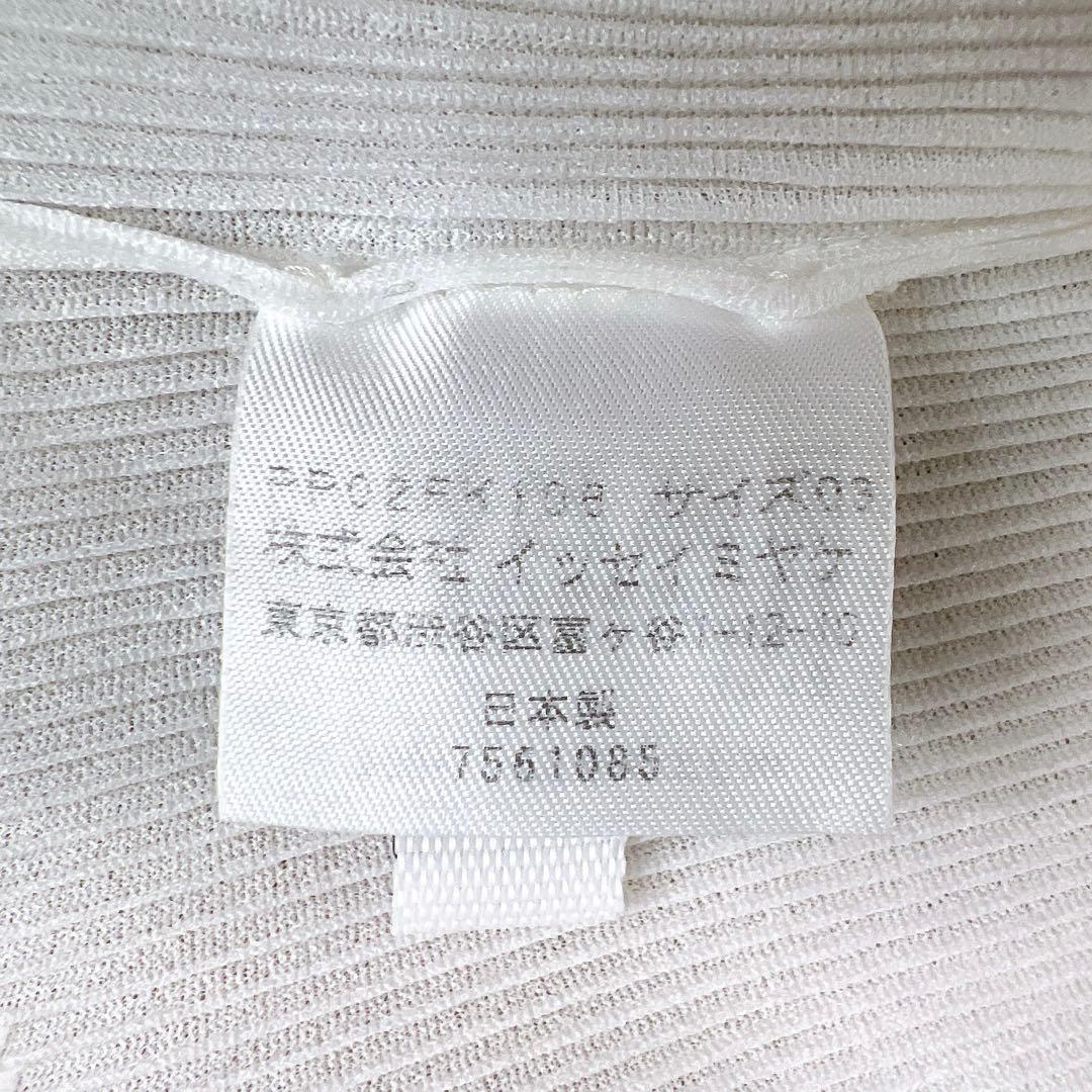 美品✨プリーツプリーズ 半袖カットソー ポロシャツ 白 サイズ03