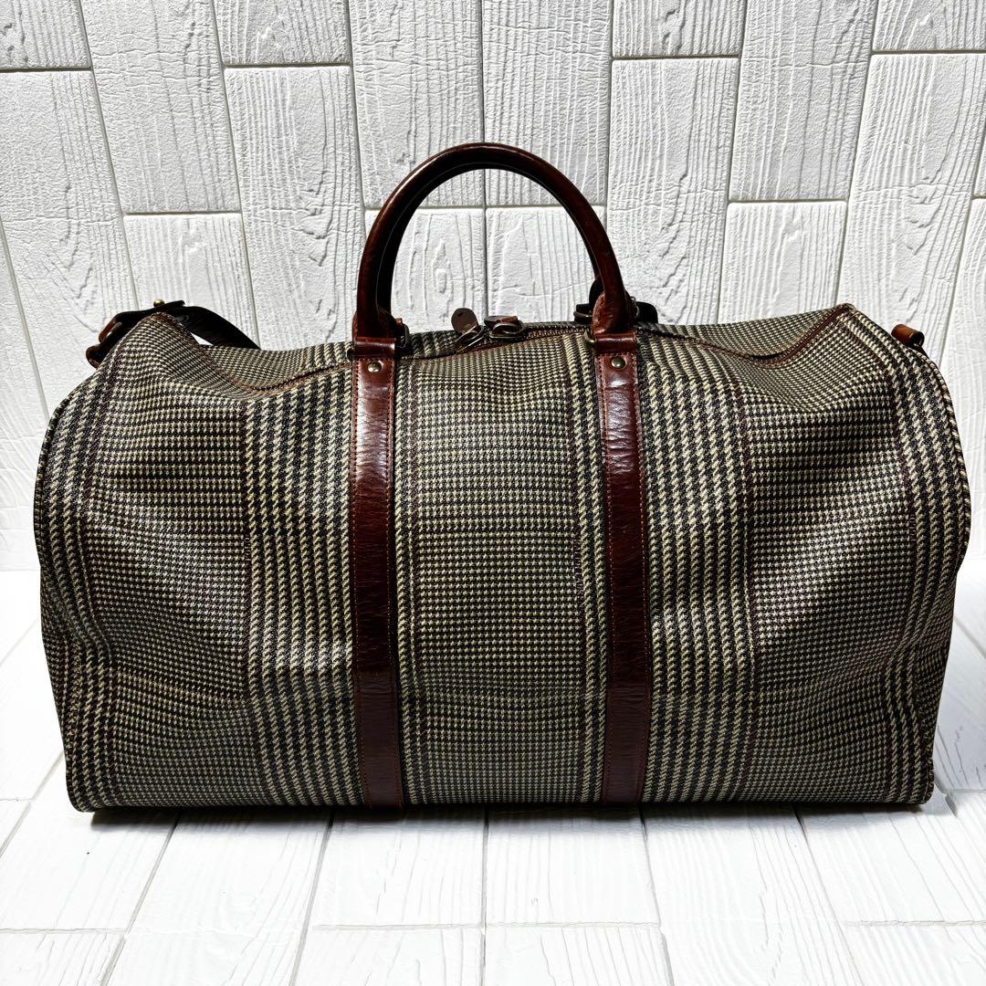 ポロラルフローレン 千鳥格子 ボストンバッグ 2way PVC レザー　大容量