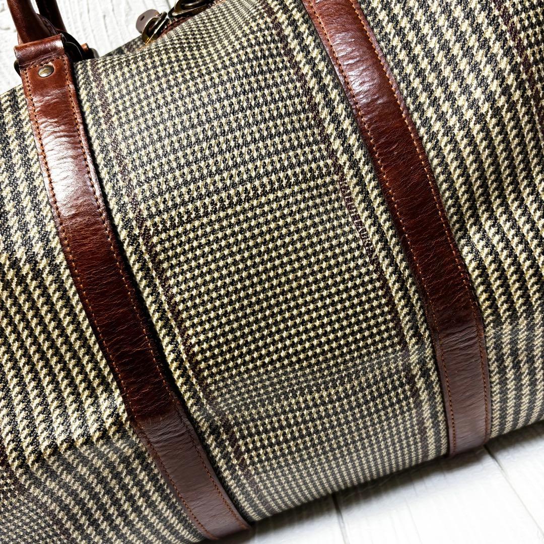 ポロラルフローレン 千鳥格子 ボストンバッグ 2way PVC レザー　大容量