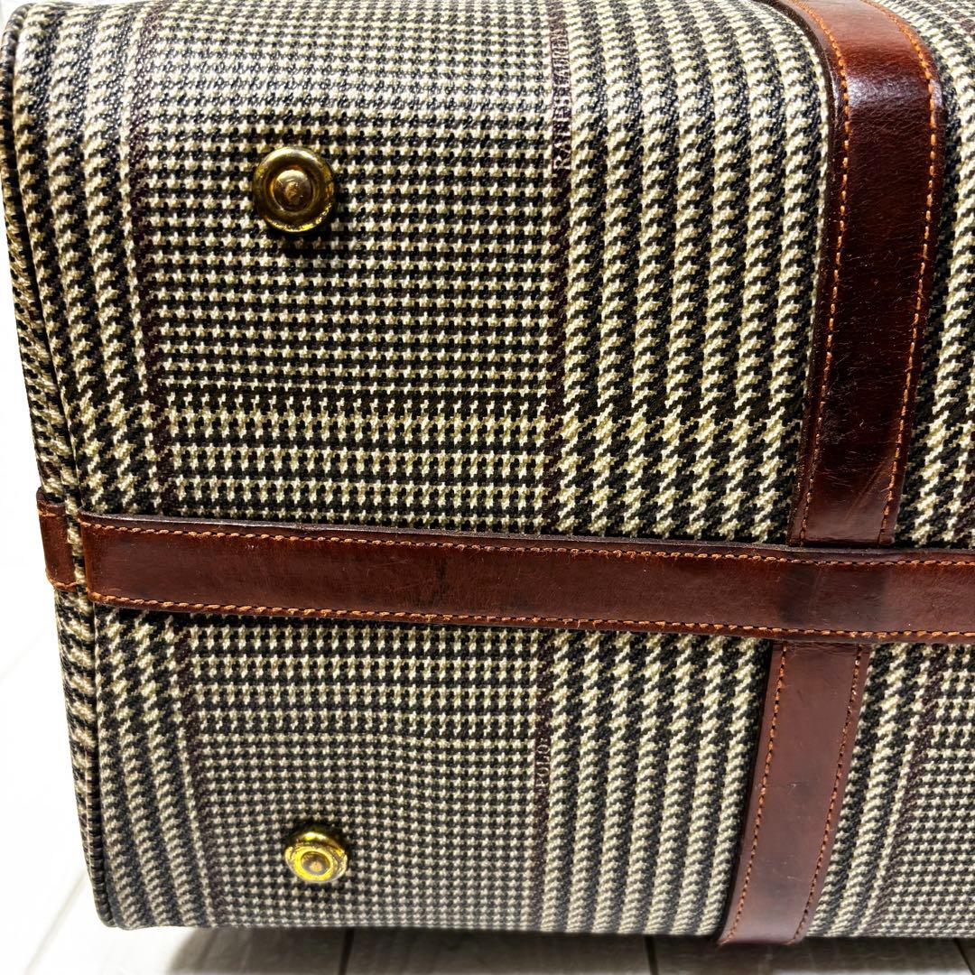 ポロラルフローレン 千鳥格子 ボストンバッグ 2way PVC レザー　大容量