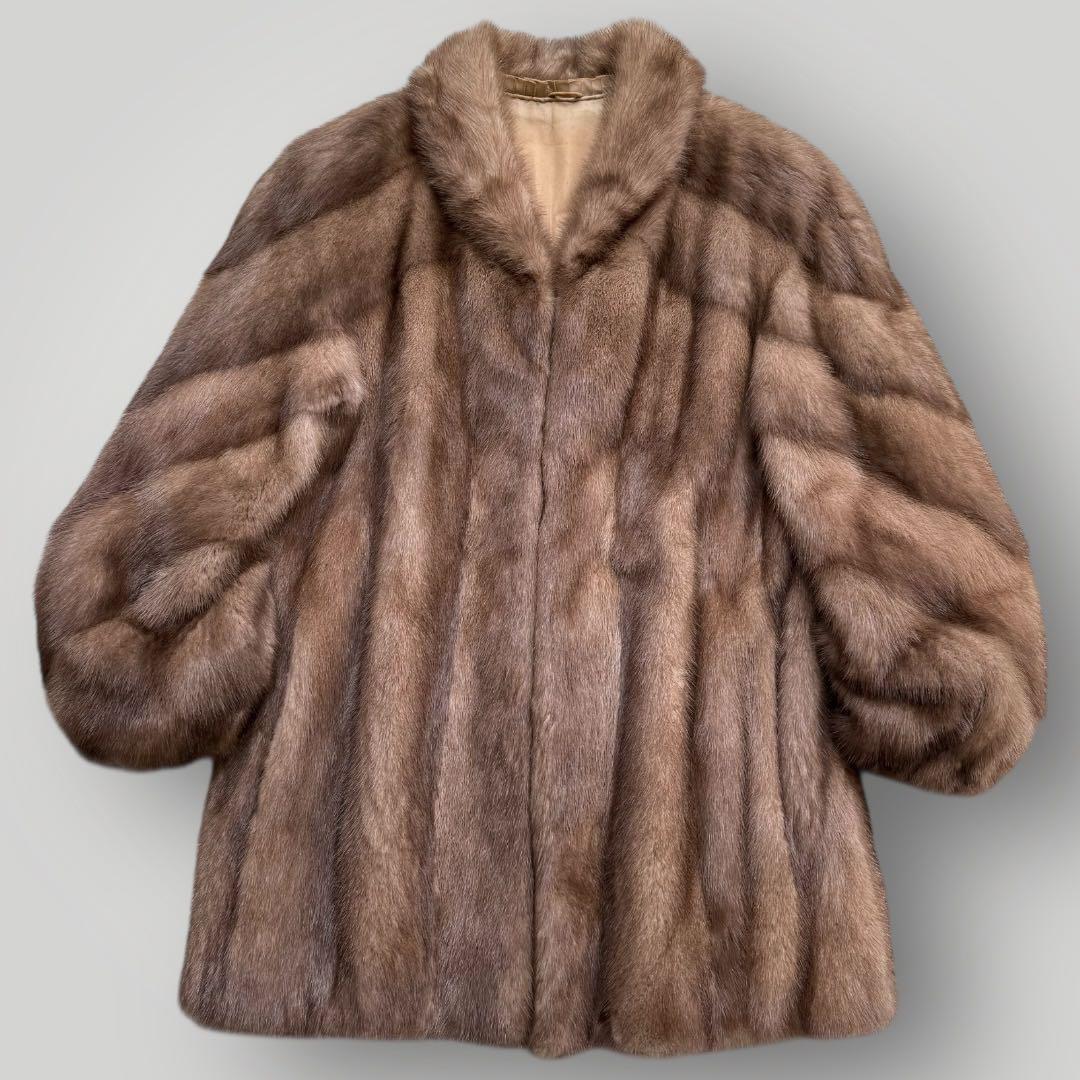 本毛皮☆デミバフミンク MINK ファーコート なめし柔らか◎ 毛艶◎ 11号