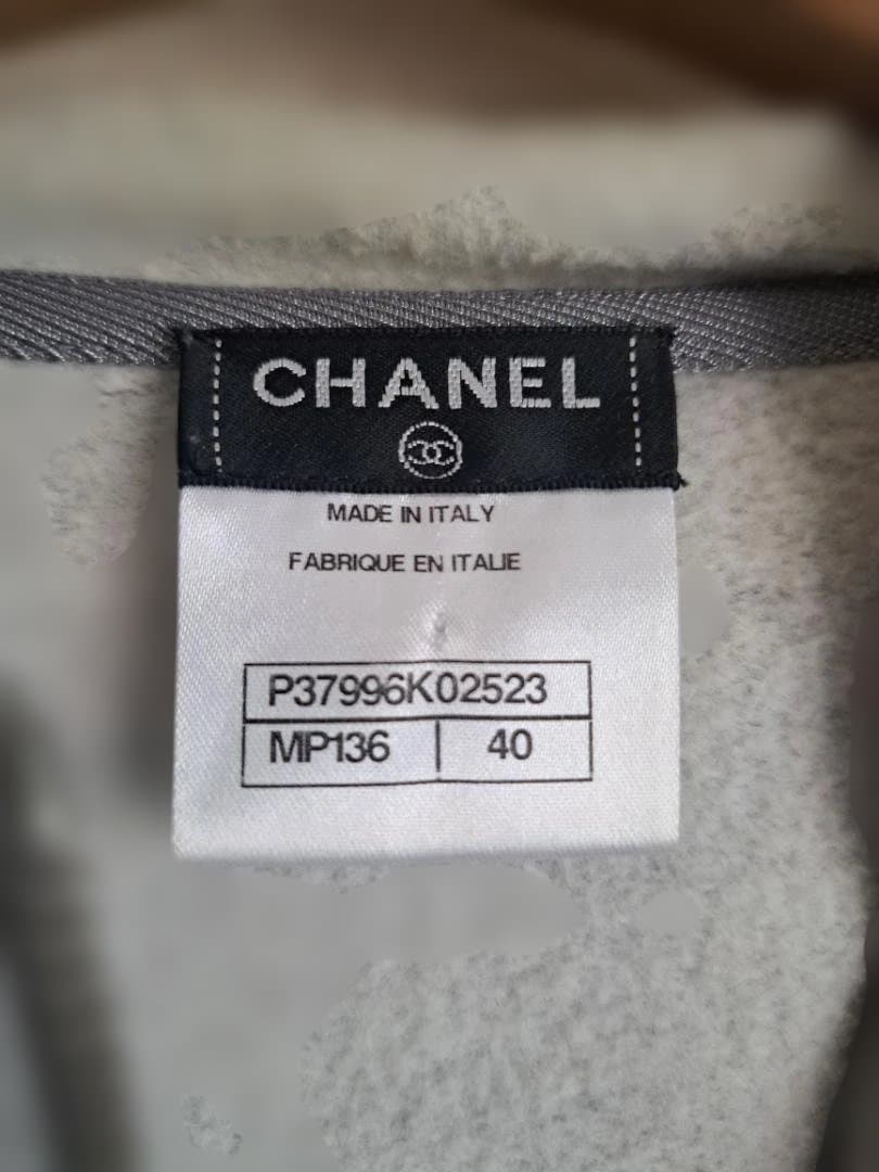 MORINE様シャネル CHANEL パーカー ロゴ 刺繍 リブ 40 グレー