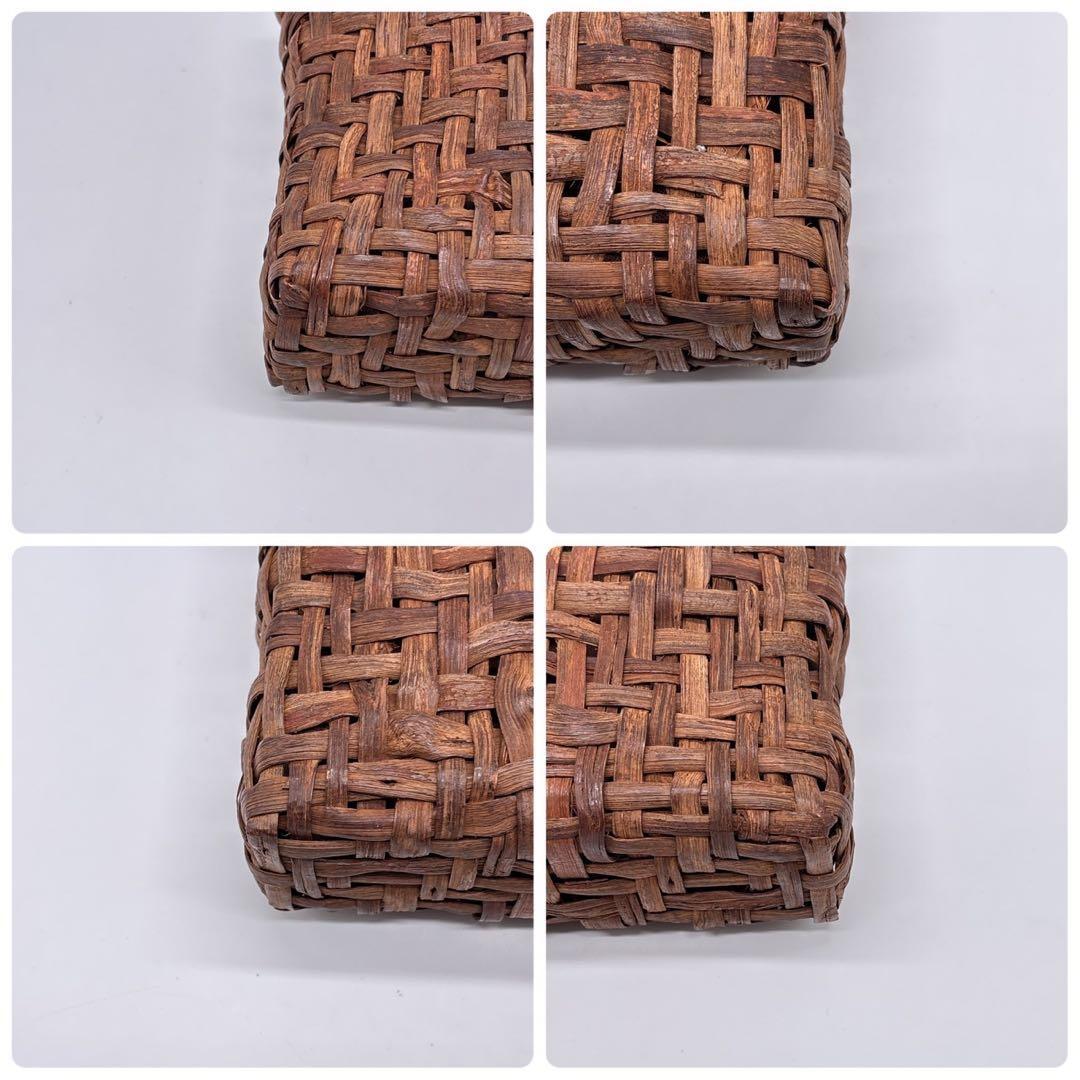 美品 山葡萄 籠バック ハンドバックかご カゴ 天然素材 自然素材 編み込み