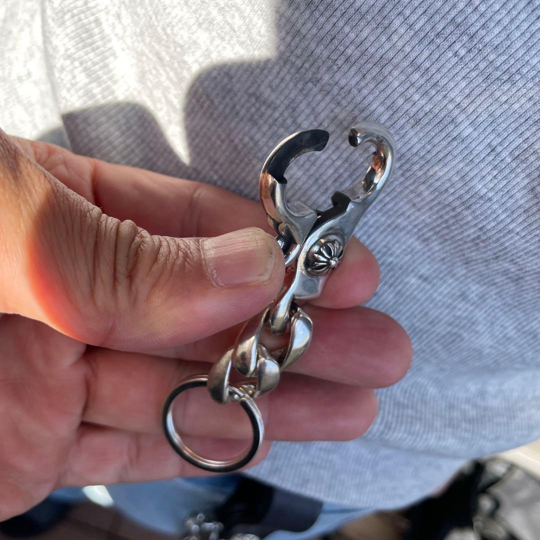 職人品 シルバー925 クロスボール キーチェーン キーホルダー キーリング 鍵