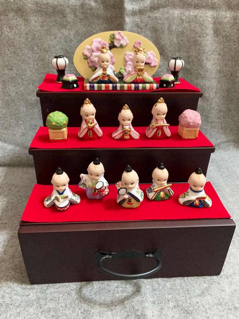 キューピー雛人形　三段飾り　加藤工芸　ローズ・オニール　美品