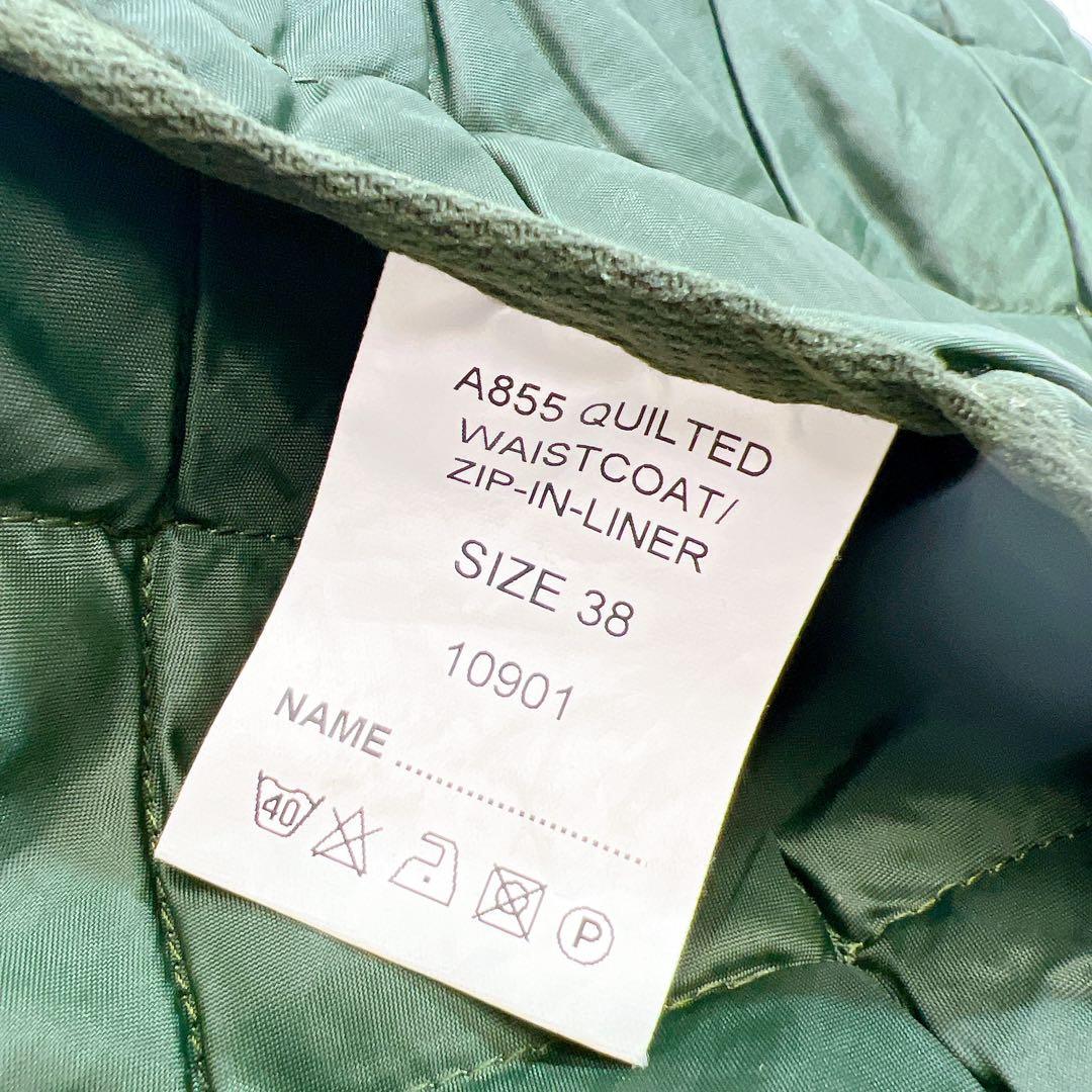 ヴィンテージ Barbour キルティングベストSize38 濃いグリーン