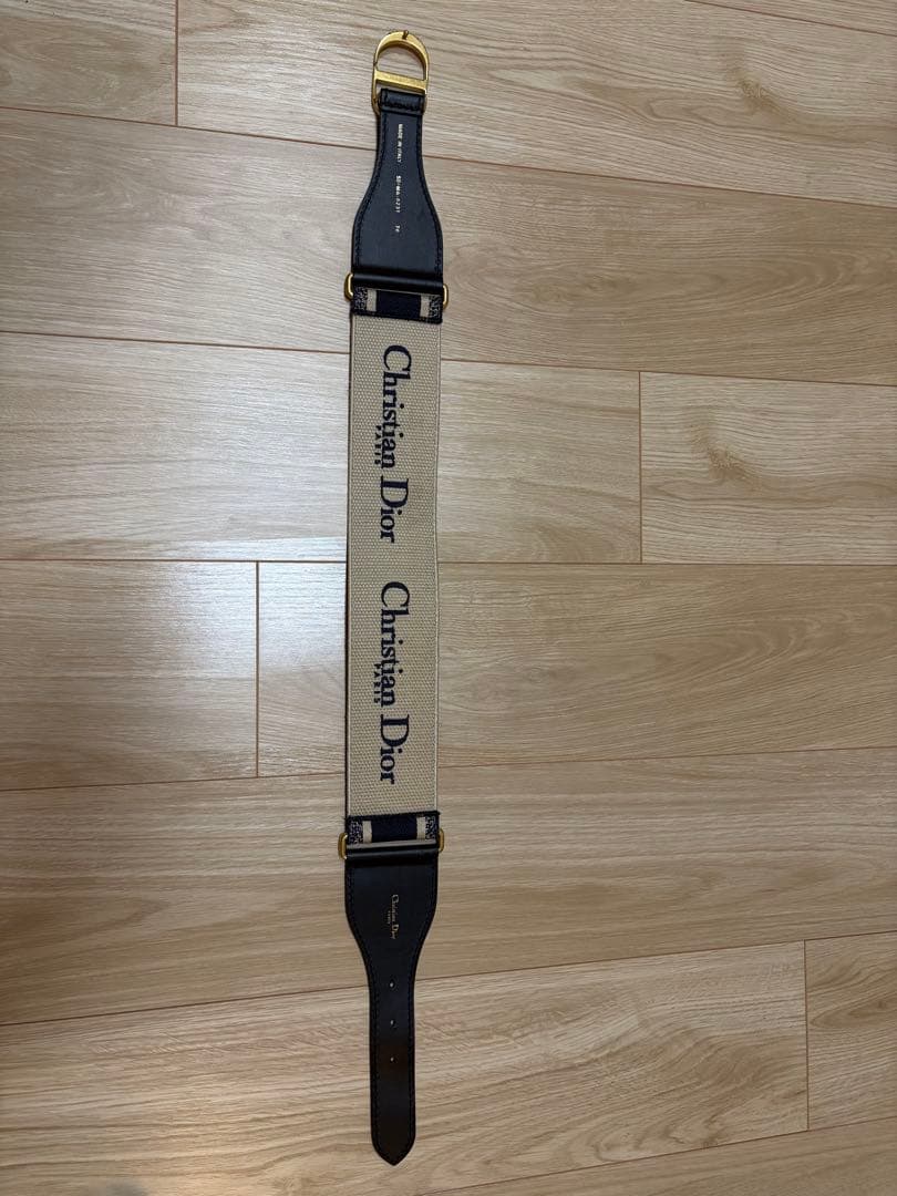 DIOR ベルト　エンブロイダリー　ネイビー