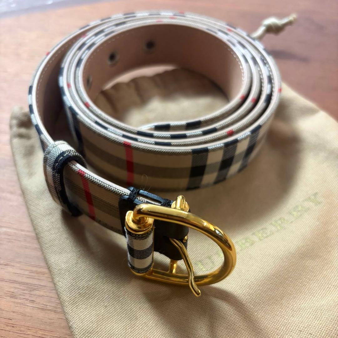 【最終価格1/19まで】Burberry チェック柄レザーベルト