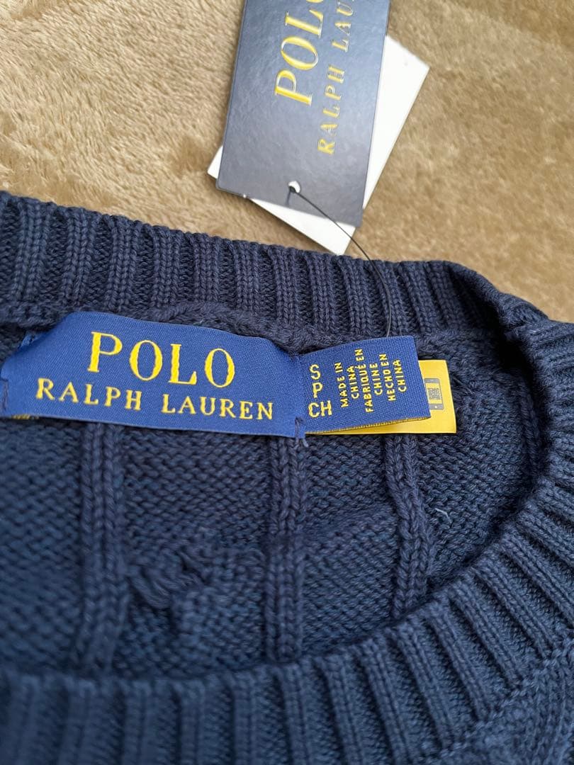 POLO RALPH LAURENネイビー紺ケーブルニット S