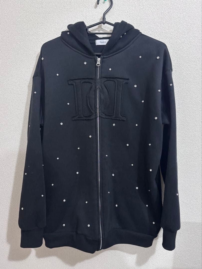 ダーリッチ ロゴビジュージップパーカー ブラック