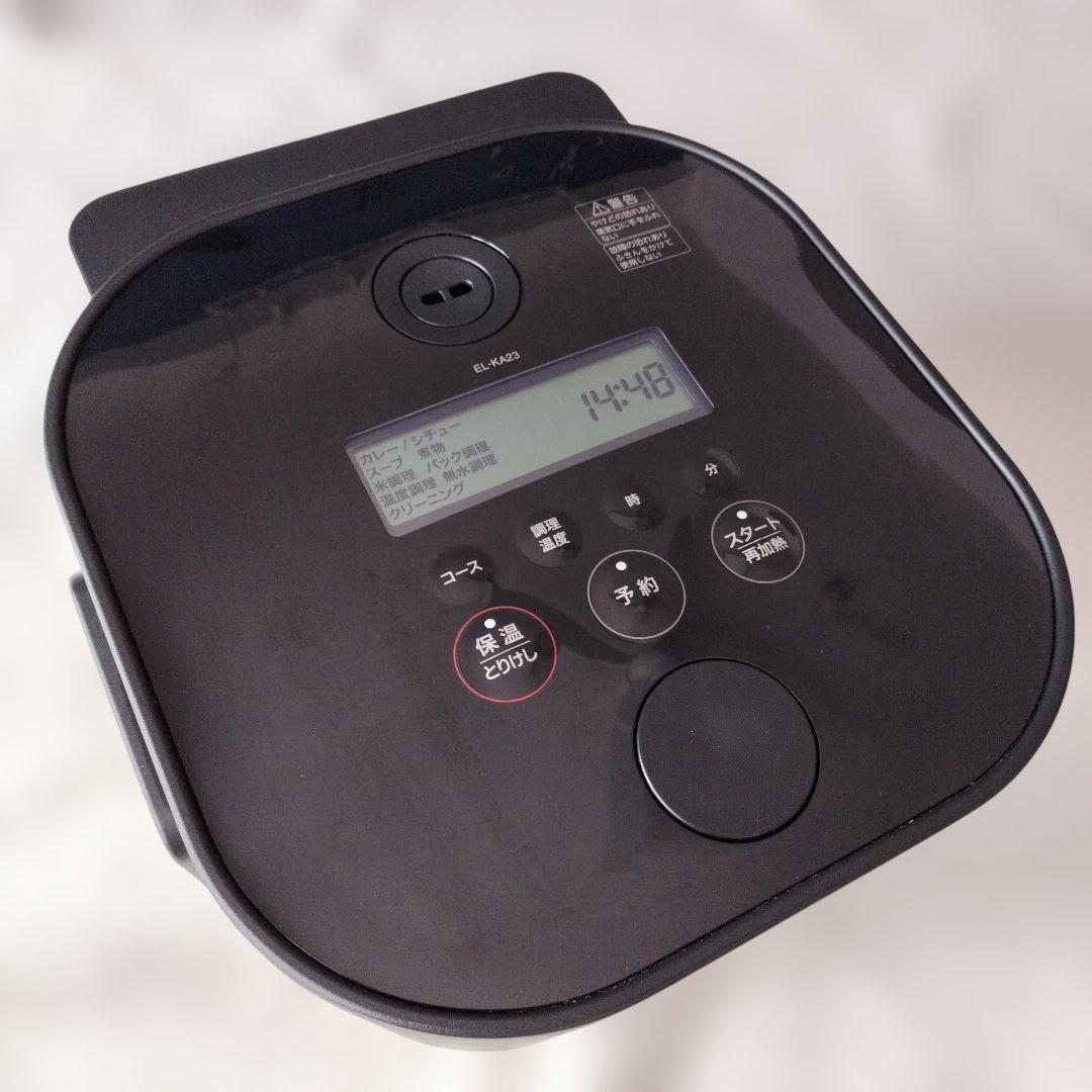 美品　象印　ＳＴＡＮ自動調理なべ　２．３ｌ　ブラック　ＥＬ－ＫＡ２３型　22年製