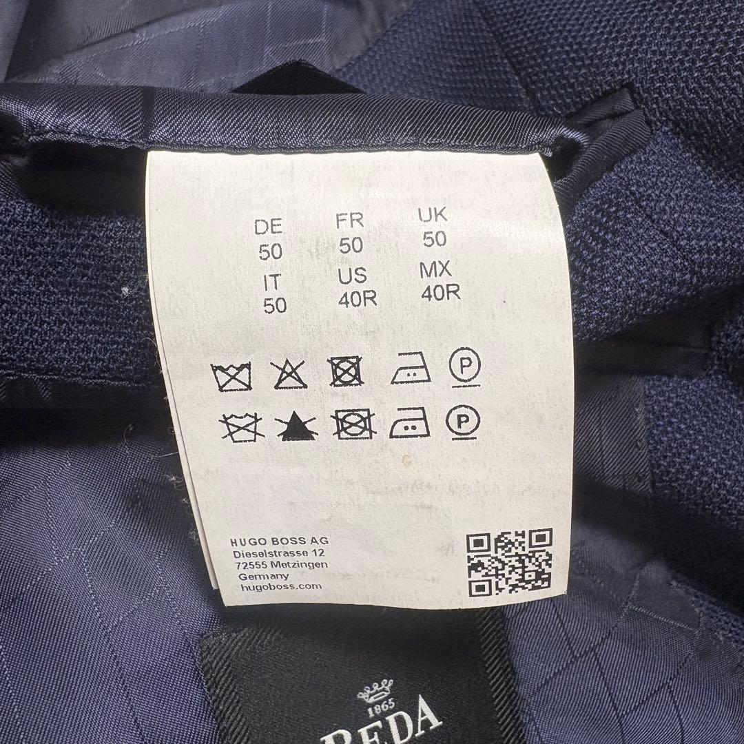 美品　ヒューゴボス　テーラードジャケット　紺ブレ　ネイビー　REDA 50 XL